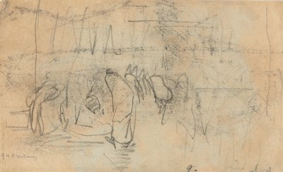 Sketch of people on the street by George Hendrik Breitner